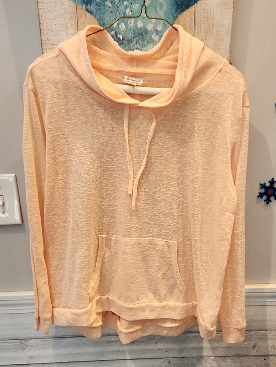 Weatherproof Tops - EUC Weatherproof Peach Hooded Oversized Lightweight Pullover Sweatshirt Sz XL